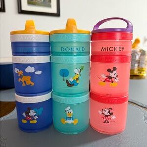 Disney Whiskware Stackable Snack Containers - Blue, Teal, Pink